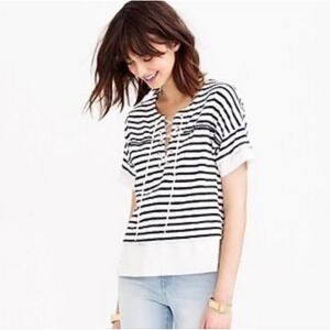 J.Crew Striped Lace Up Sailor Top  XL‎